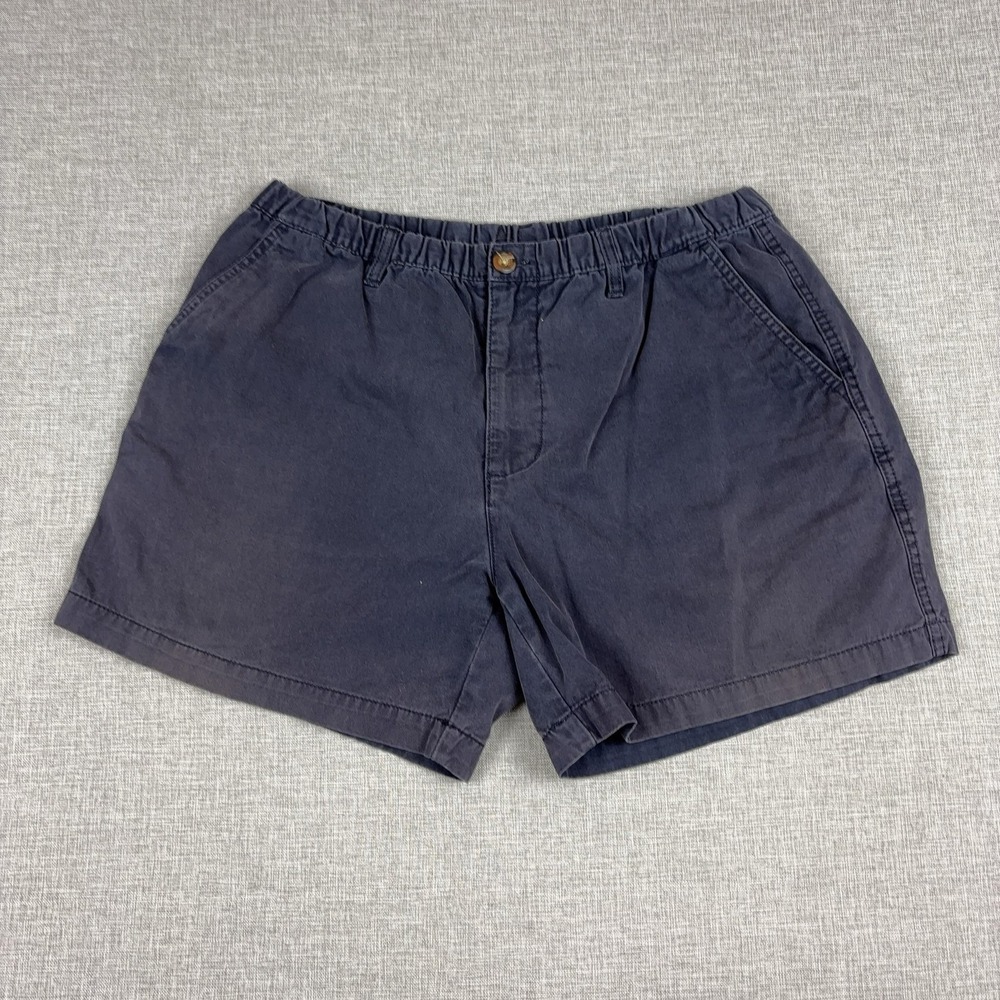 Bearbottom Shorts Mens L Blue Cotton Chino Elastic Waist 7 Inseam Casual